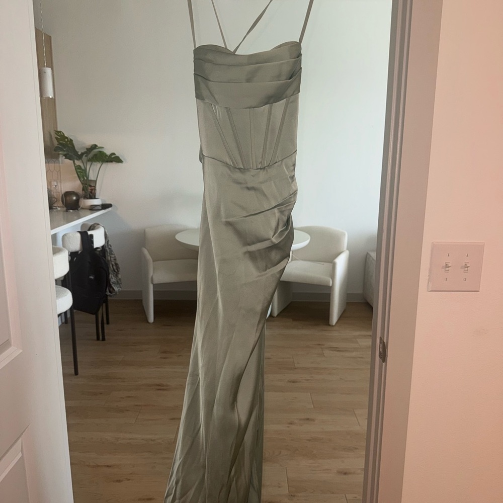 Azazie Strapless Dress in Soft Green